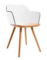 Стул PC-S097 прозрачный/бук фото Стул PC-S097 прозрачный/бук. Фото №1