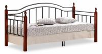 Кровать LANDLER дерево гевея/металл, 90*200 см (Day bed), красный дуб/черный фото Кровать LANDLER дерево гевея/металл, 90*200 см (Day bed), красный дуб/черный. Фото №1
