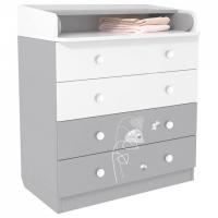 Комод пеленальный Polini kids French 1580 Amis, белый фото Комод пеленальный Polini kids French 1580 Amis, белый. Фото №1