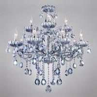 Подвесная люстра Eurosvet Darfina 3015/12 хром/лазурный хрусталь Strotskis фото Подвесная люстра Eurosvet Darfina 3015/12 хром/лазурный хрусталь Strotskis. Фото №1