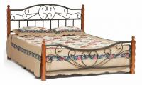 Кровать AMOR (mod. 9226) дерево гевея/металл, 160*200 см (Queen bed), красный дуб/черный фото Кровать AMOR (mod. 9226) дерево гевея/металл, 160*200 см (Queen bed), красный дуб/черный