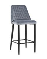 Стул полубарный Диего велюр серый. Фото №1