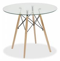 Стол CINDY GLASS (mod.80GLASS) металл/стекло, D80х75см, прозрачный фото Стол CINDY GLASS (mod.80GLASS) металл/стекло, D80х75см, прозрачный. Фото №1