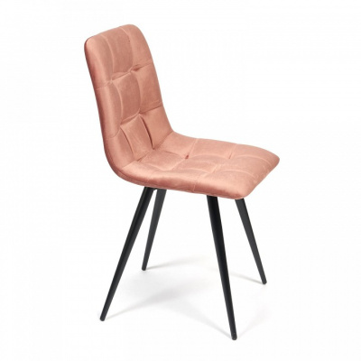 Стул CHILLY (mod. 7095) ткань/металл, 53х47х88 см, высота до сиденья 50 см, коралловый barkhat 15 /черный (поставляется по 4 шт). Фото