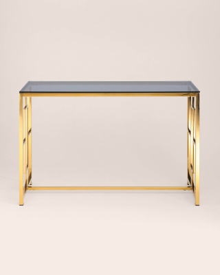 Консоль БРУКЛИН 120*40 золото стекло smoke фото Консоль БРУКЛИН 120*40 золото стекло smoke. Фото №4