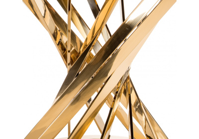 Стол стеклянный Twist gold / black. Фото №3