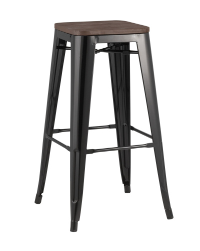 Стул барный TOLIX WOOD черный глянцевый. Фото №2