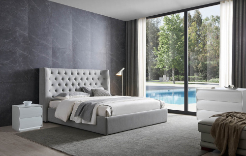 Кровать GC1726 серая с ящиком для белья. Фото №4