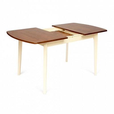 Стол ROBERTO (mod. EHR3248R+12 H4) дерево гевея/мдф, 80х120+30х76см, rustic oak+cream (дуб+кремовый). Фото