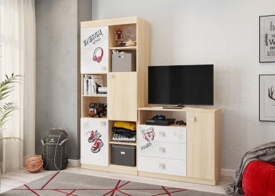 Энерджи Стеллаж дуб сонома/белый фото Энерджи Стеллаж дуб сонома/белый. Фото №2