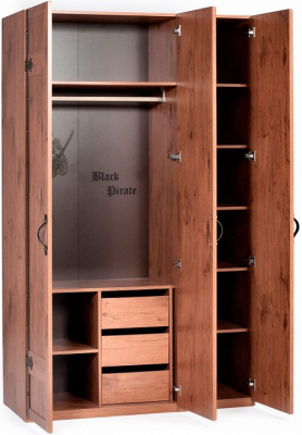 Детский трехстворчатый шкаф Black Pirate 20.13.1002.00 фото Детский трехстворчатый шкаф Black Pirate 20.13.1002.00. Фото №2