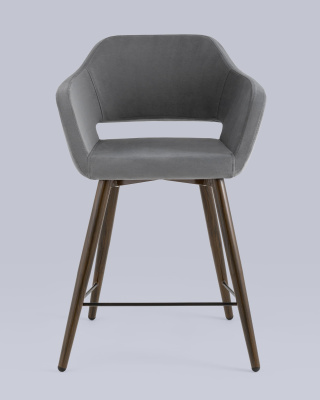 Стул полубарный Саймон велюр тёмно-серый фото Стул полубарный Саймон велюр тёмно-серый. Фото №5