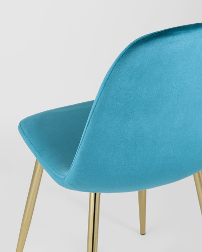 Стул Валенсия велюр аквамарин золотые ножки. Фото №8