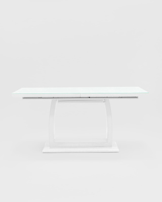 Стол обеденный Орлеан раскладной 160-215*90 глянцевый белый. Фото