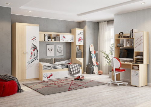 Энерджи Шкаф 2-створчатый дуб сонома/белый. Фото №1