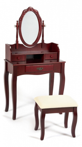 Туалетный столик с пуфом NY-V3024 cherry (вишня). Фото №1