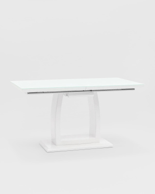 Стол обеденный Орлеан раскладной 140-170*80 глянцевый белый. Фото