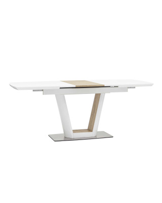 Стол обеденный Атланта раскладной 160-200*90 глянцевый белый фото Стол обеденный Атланта раскладной 160-200*90 глянцевый белый. Фото №2