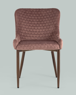 Стул Ститч Хани велюр пыльно-розовый ножки дерево. Фото №5