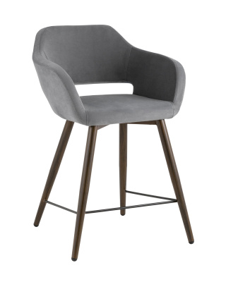 Стул полубарный Саймон велюр тёмно-серый фото Стул полубарный Саймон велюр тёмно-серый. Фото №2