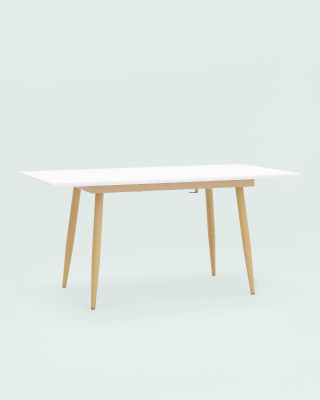 Стол обеденный Стокгольм раскладной 120-160*80 белый фото Стол обеденный Стокгольм раскладной 120-160*80 белый. Фото №5