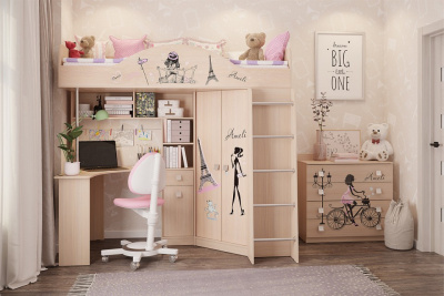 Модульная детская Амели дуб млечный фото Модульная детская Амели дуб млечный. Фото №2