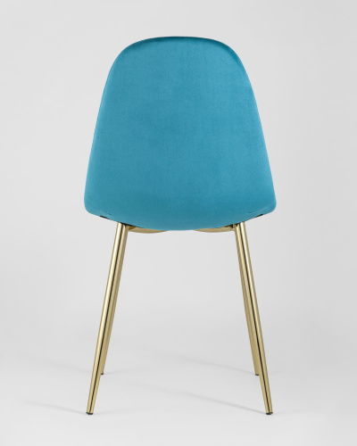 Стул Валенсия велюр аквамарин золотые ножки. Фото №6