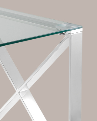 Журнальный стол 55*55 КРОСС серебро. Фото №5