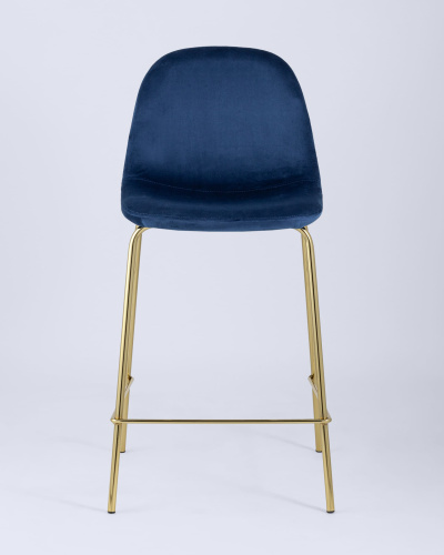 Стул полубарный Валенсия велюр синий золотые ножки. Фото №5
