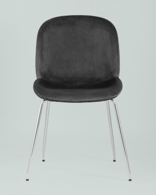 Стул Beetle серый хромированные ножки. Фото