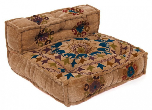 Модуль мягкий со спинкой Secret De Maison RADJA (mod. MA-103) cotton Kilim, 80х80х43см, желтый с цветами. Фото №1