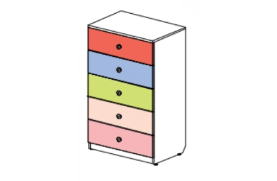 Комод узкий пять ящиков Силуэт. Фото №2