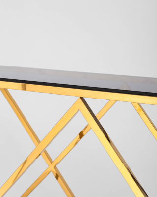 Консоль ИНСИГНИЯ 120*40 золото стекло smoke фото Консоль ИНСИГНИЯ 120*40 золото стекло smoke. Фото №5