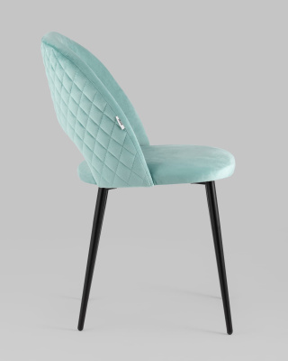 Стул Меган велюр с ромбами пыльно-голубой. Фото №4