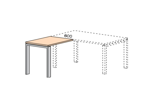 Стол приставной Европа Лайт. Фото №1