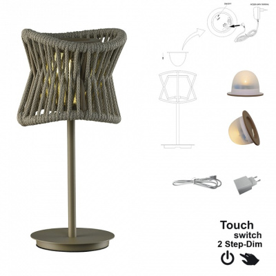 Настольная лампа декоративная Mantra Polinesia 7135. Фото