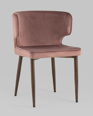 Стул Матео велюр пыльно-розовый ножки дерево. Фото №3