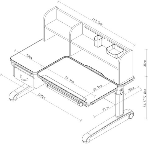 Стол учебный Libro Grey. Фото №2