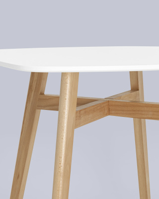 Стол обеденный Target 80*80 белый ножки массив бука. Фото