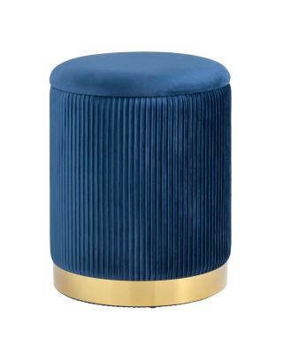 Пуф Шарлотта с ящиком велюр синий. Фото №2