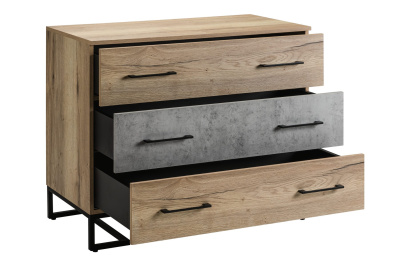 Комод с 3 ящиками Loft Дуб натур/Бетон фото Комод с 3 ящиками Loft Дуб натур/Бетон. Фото №5