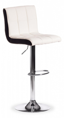 Стул барный BARBER (mod. KY711D) металл/экокожа, 43*50*92-103 см, белый/черный/хром (поставляется по 2 шт). Фото №1