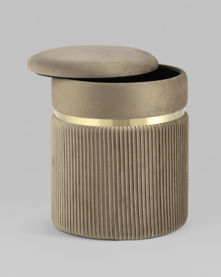 Пуф Миранда с ящиком велюр бежевый. Фото