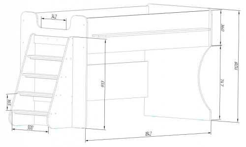 Кровать двухъярусная Р444, белый. Фото №9