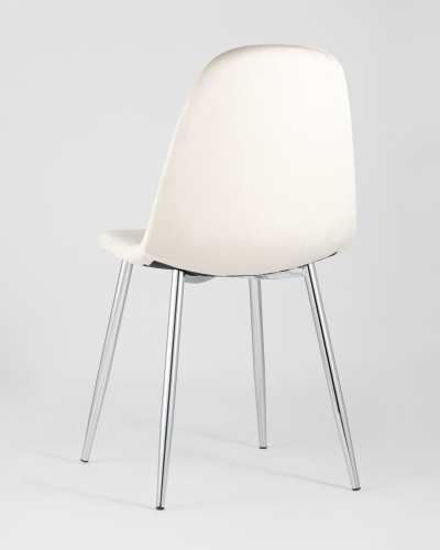 Стул Валенсия велюр кремовый хромированные ножки. Фото №7