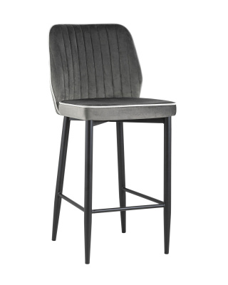 Стул полубарный Лоренс велюр антрацитовый. Фото