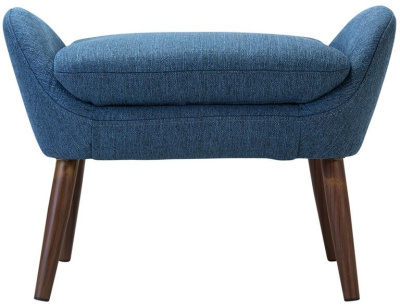 Банкетка-скамейка АРТ ДЕКО велюр синий сталь серебро. Фото