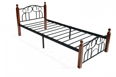 Кровать AT-808 дерево гевея/металл, 90*200 см (Single bed), красный дуб/черный фото Кровать AT-808 дерево гевея/металл, 90*200 см (Single bed), красный дуб/черный. Фото №2