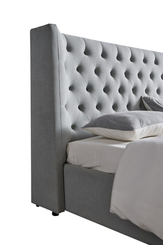 Кровать GC1726 серая с ящиком для белья. Фото №12