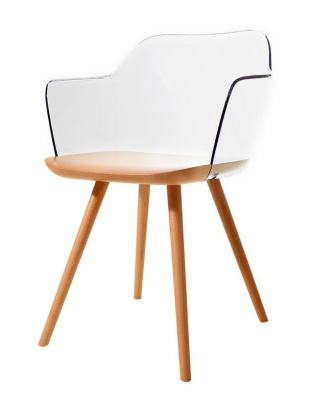 Стул PC-S097 прозрачный/бук фото Стул PC-S097 прозрачный/бук. Фото №2